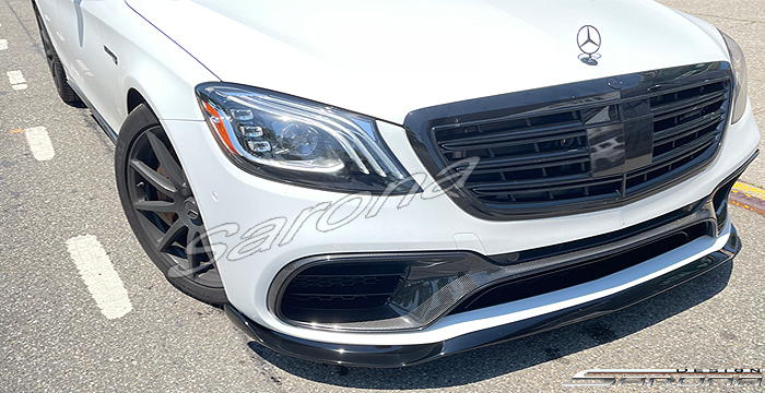 Custom Mercedes S Class  Sedan Front Lip/Splitter (2018 - 2020) - $590.00 (Part #MB-068-FA)